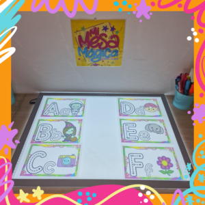 Abecedario doble y números para mesa de luz