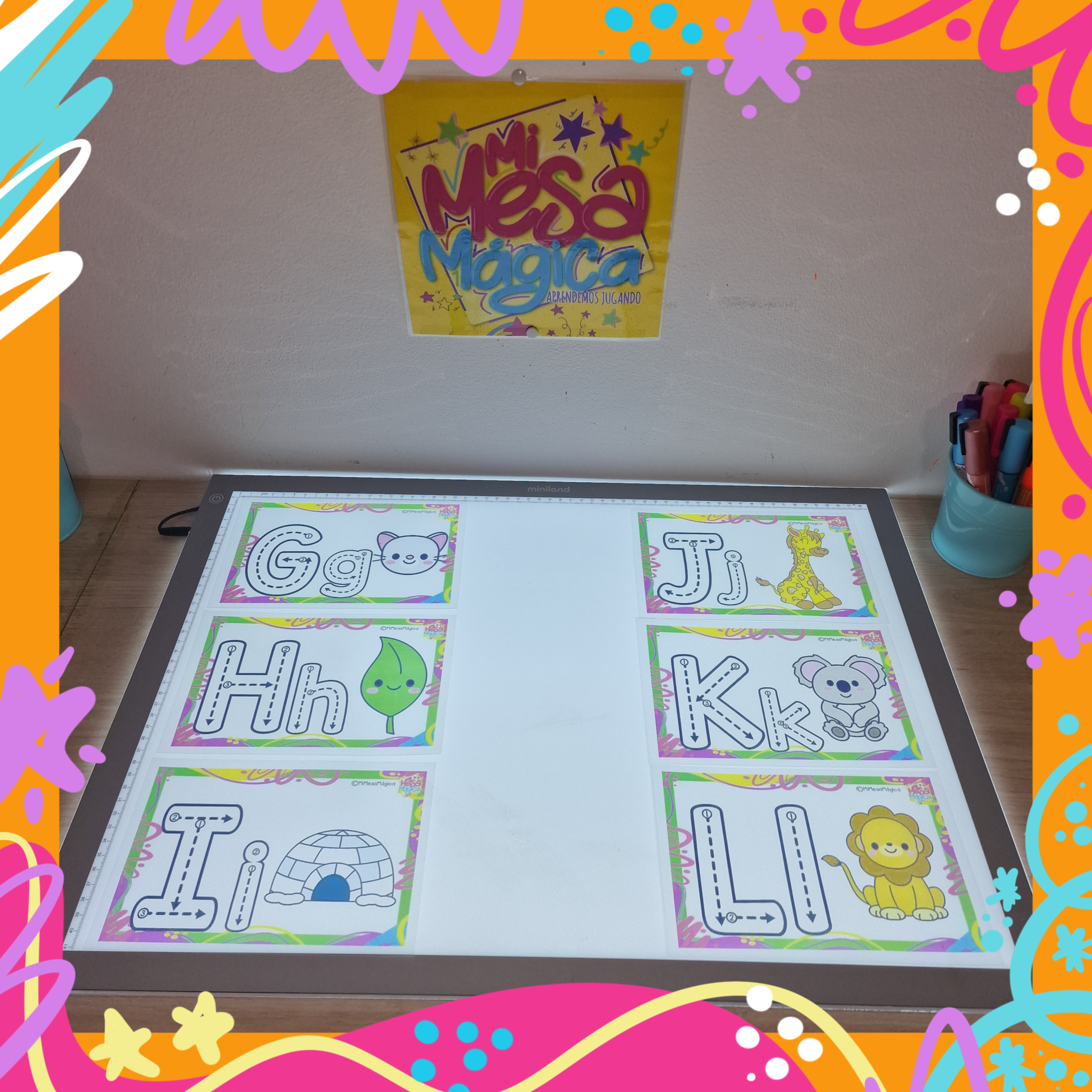 Abecedario doble y números para mesa de luz - Imagen 2