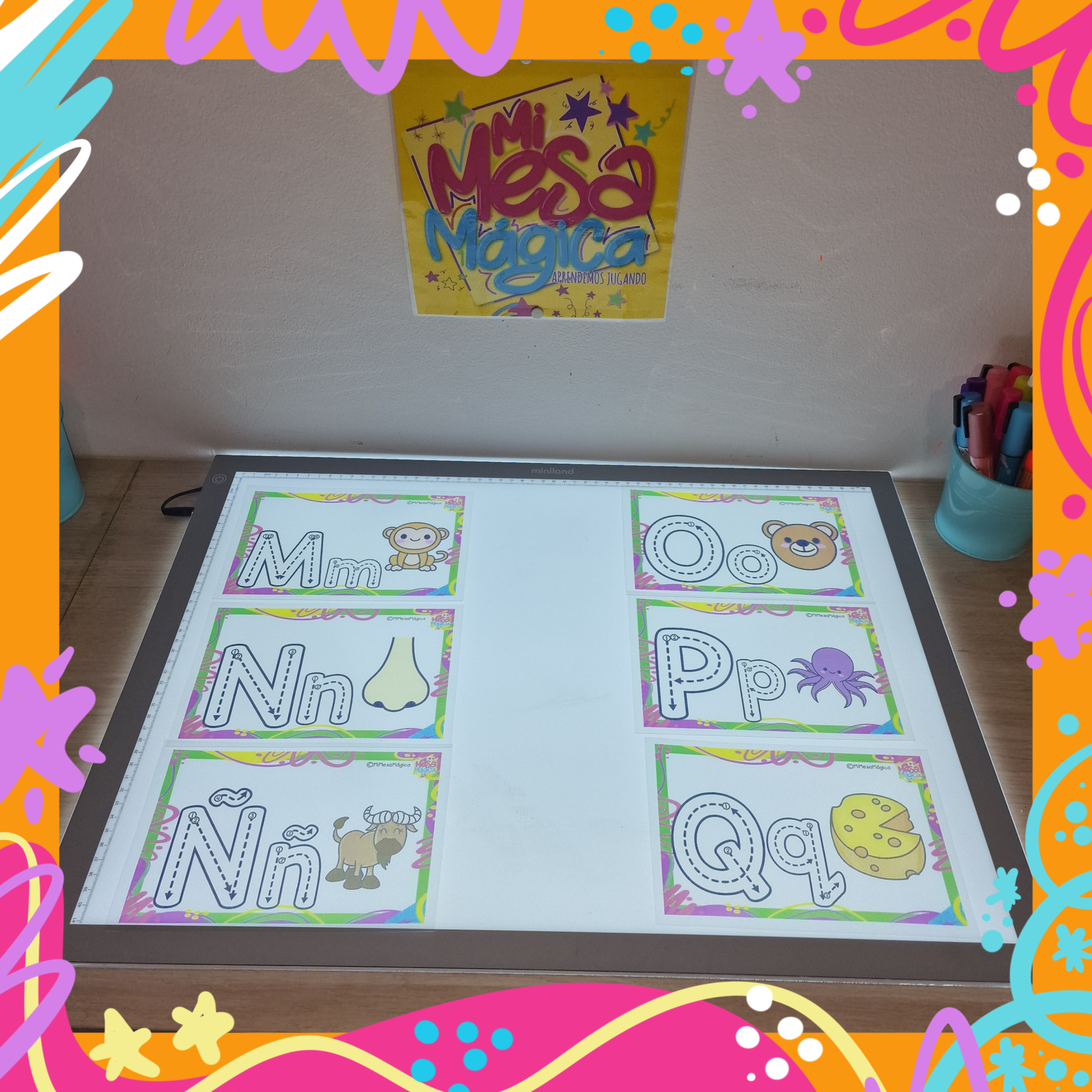 Abecedario doble y números para mesa de luz - Imagen 3