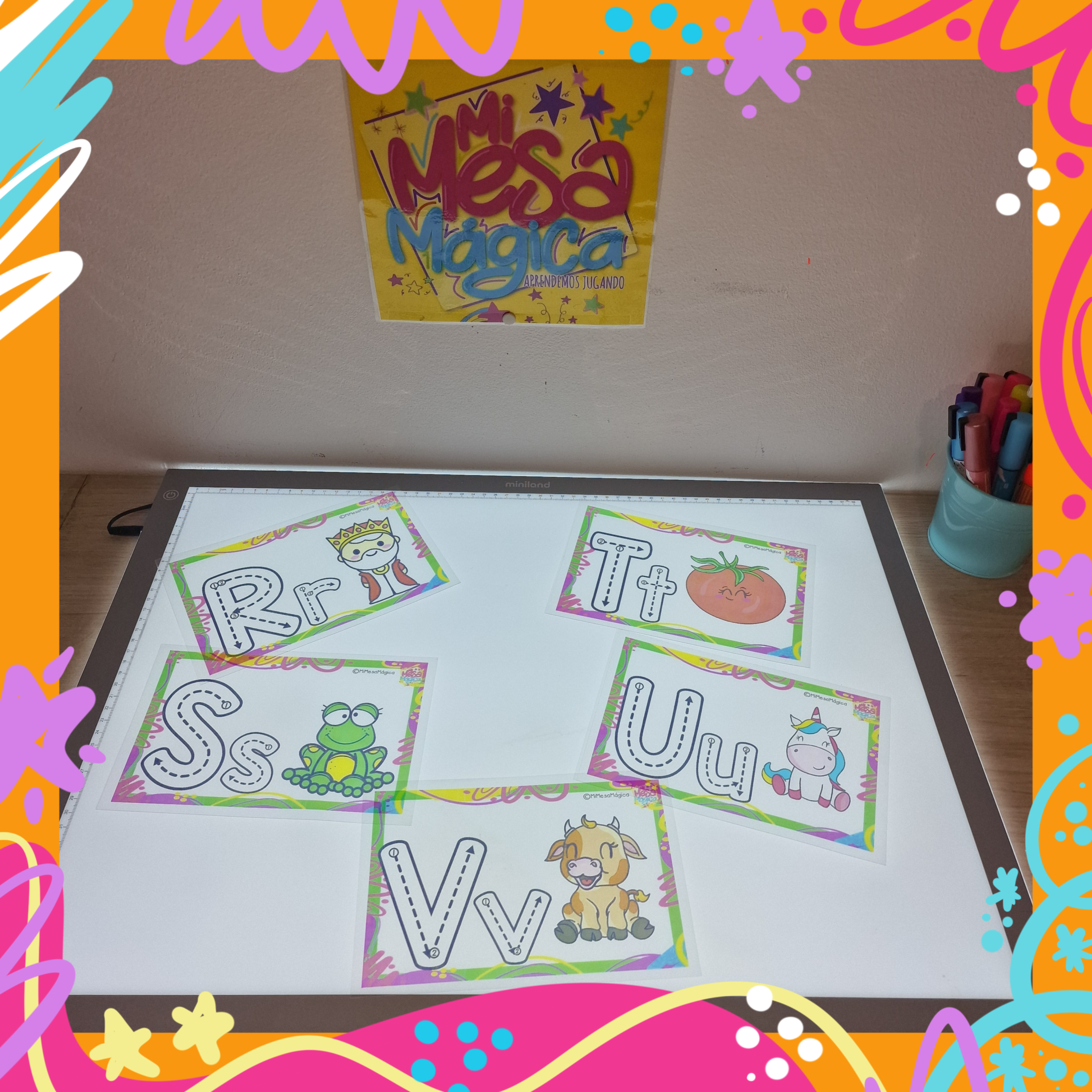 Abecedario doble y números para mesa de luz - Imagen 4