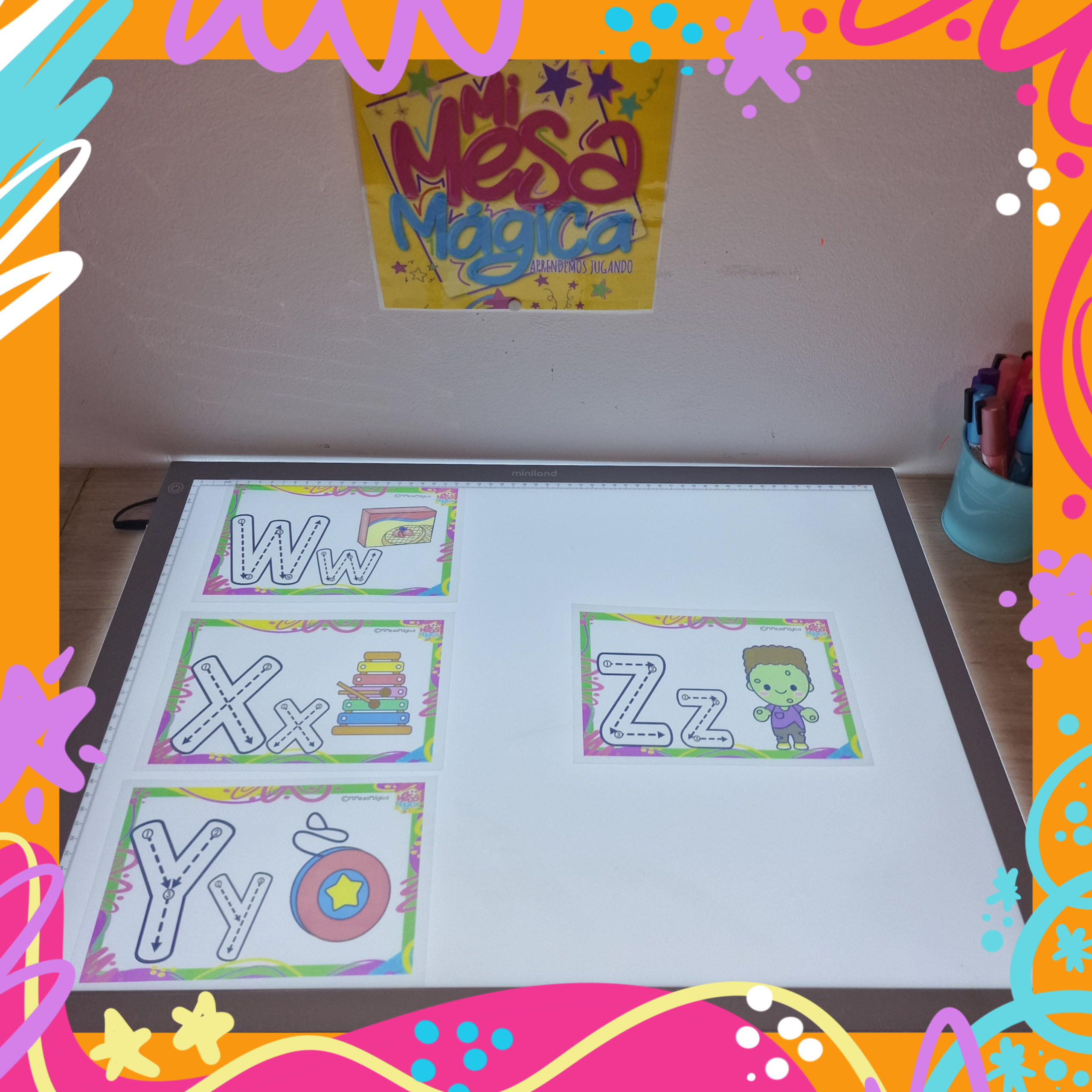 Abecedario doble y números para mesa de luz - Imagen 5