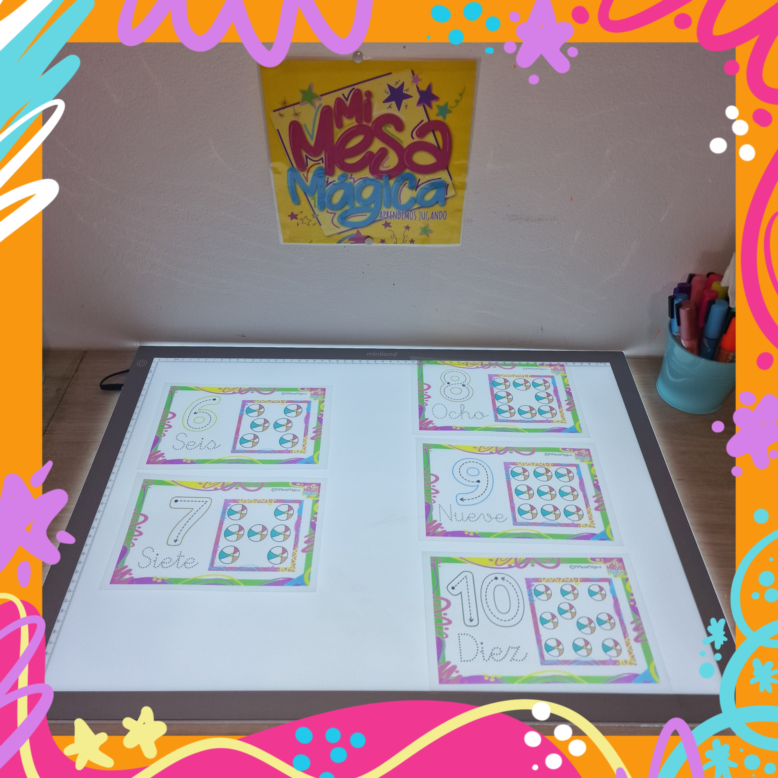 Abecedario doble y números para mesa de luz - Imagen 7